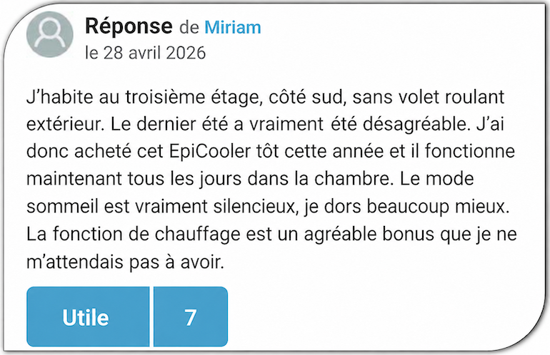 Une critique positive Avis sur EpiCooler