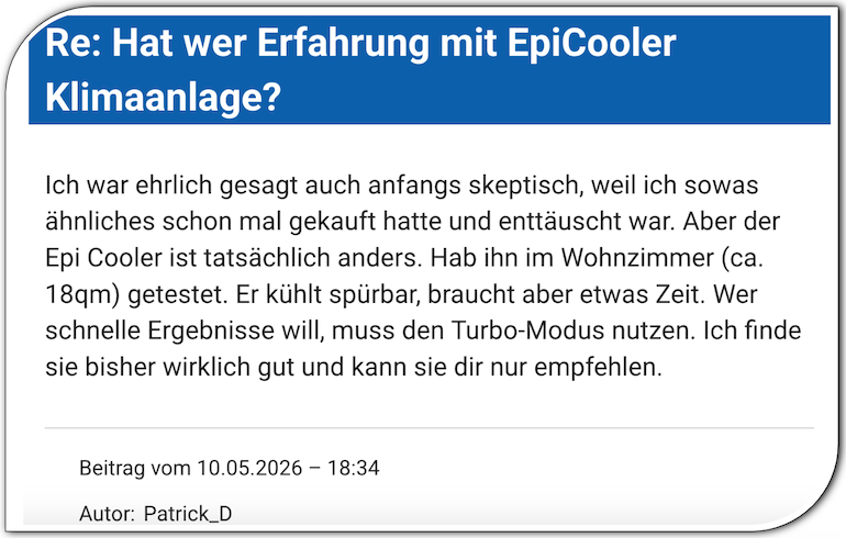 Ein Erfahrungsbericht aus einem Forum EpiCooler Bewertungen Erfahrungsberichte Epi Cooler