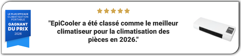 Capture d'écran du prix décerné à l'EpiCooler en tant que « climatiseur portable le plus efficace de 2026 » EpiCooler Recompense