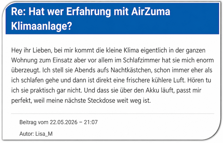 Ein Erfahrungsbericht aus einem Forum AirZuma Bewertungen Erfahrungsberichte Air Zuma