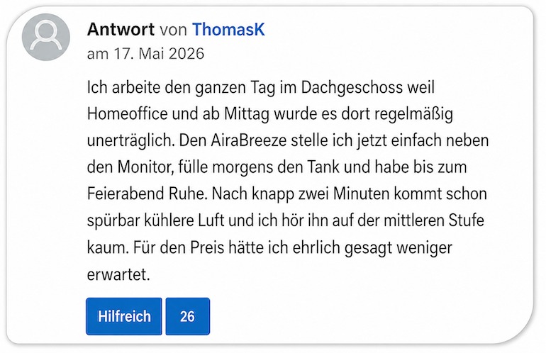 Eine positive Rezension AiraBreeze Rezension Bewertungen Erfahrungen