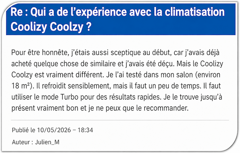 Un témoignage tiré d'un forum Coolizi Coolzy Avis Test