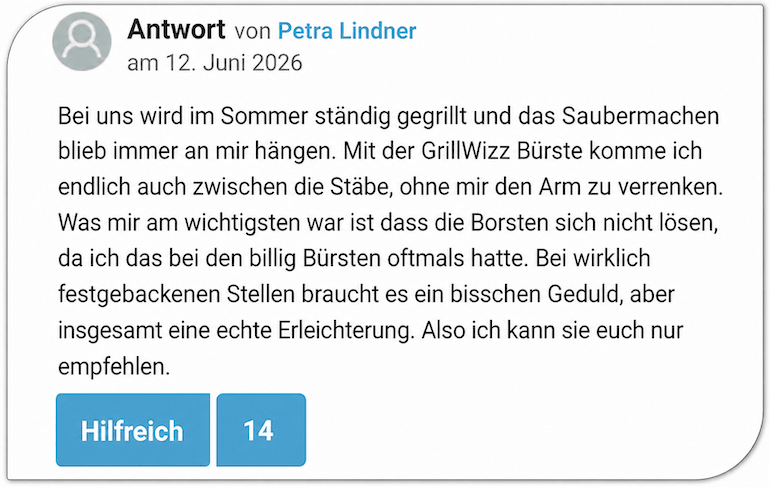 Eine positive Rezension GrillWizz Grillreiniger Erfahrungen Bewertungen Erfahrungsberichte Grill Wizz