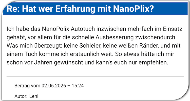 Ein Erfahrungsbericht aus einem Forum NanoPolix Erfahrung Erfahrungen Erfahrungsbericht